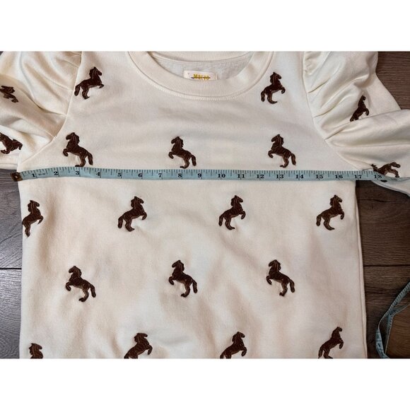 Maeve Puff-Sleeve Embroidered Sweatshirt NWT XXS *flaw - Picture 10 of 11